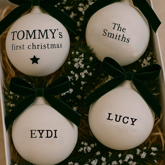 Personalised Christmas Bauble Set of 4