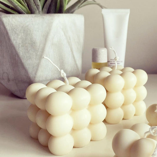 Cream Bubble Candle